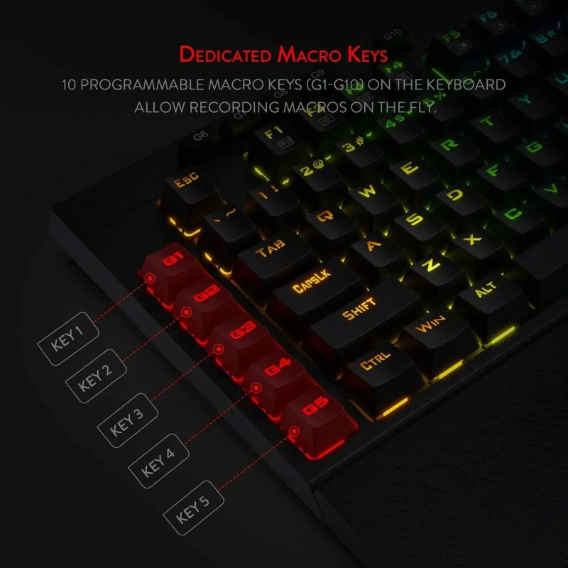 Redragon Vishnu K596 Black Wireless- Red switch